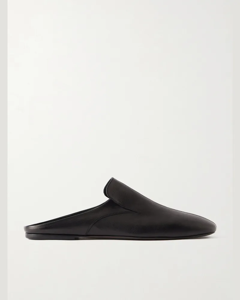 Dries van Noten Leather Slides Black