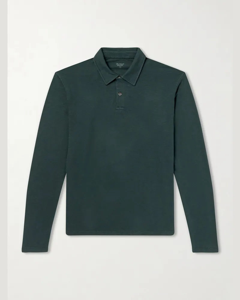 Hartford Cotton-Jersey Polo Shirt Green