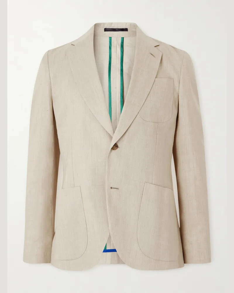 Paul Smith Linen and Wool-Blend Twill Suit Jacket Neutrals