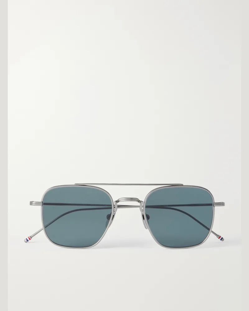 Thom Browne Aviator-Style Silver-Toned Sunglasses Silver