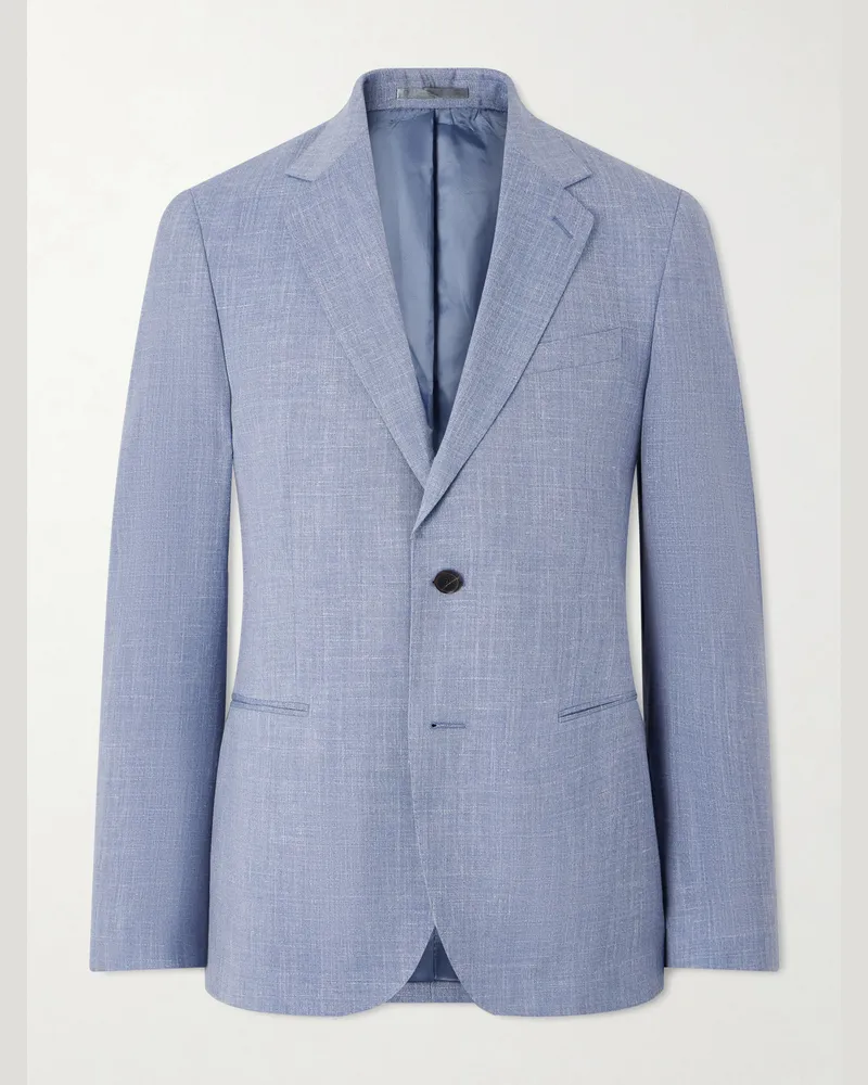 MR P. Wool, Silk and Linen-Blend Suit Jacket Blue