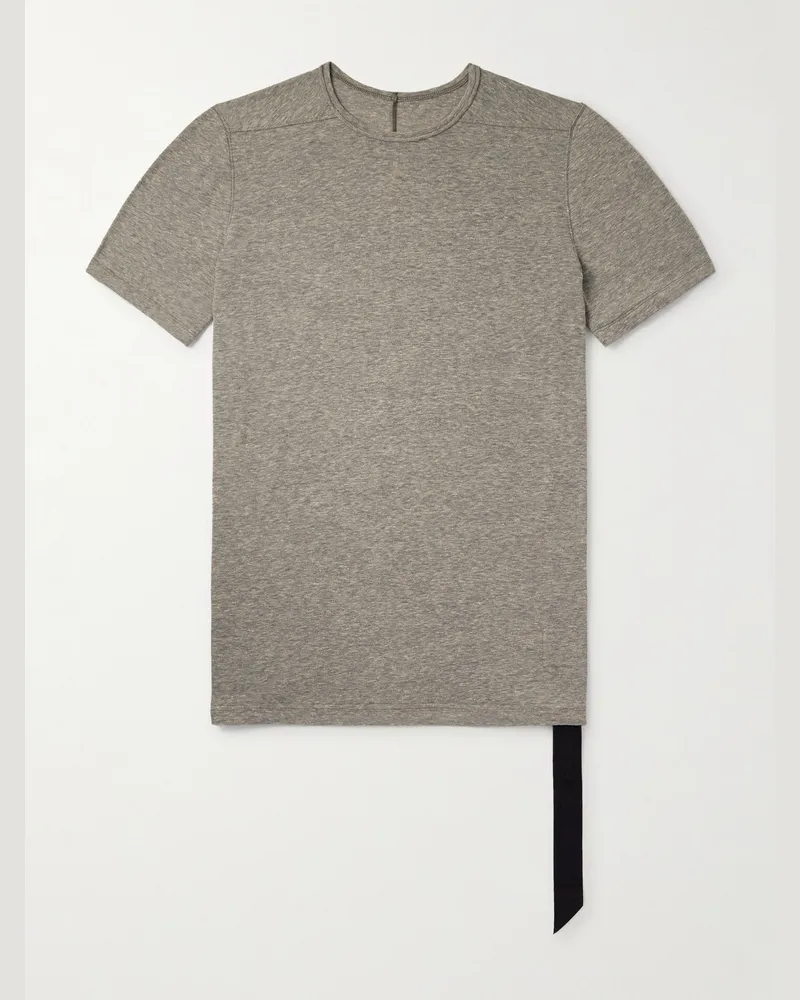 DRKSHDW by Rick Owens Level schmal geschnittenes T-Shirt aus Baumwoll-Jersey mit Webband Grau