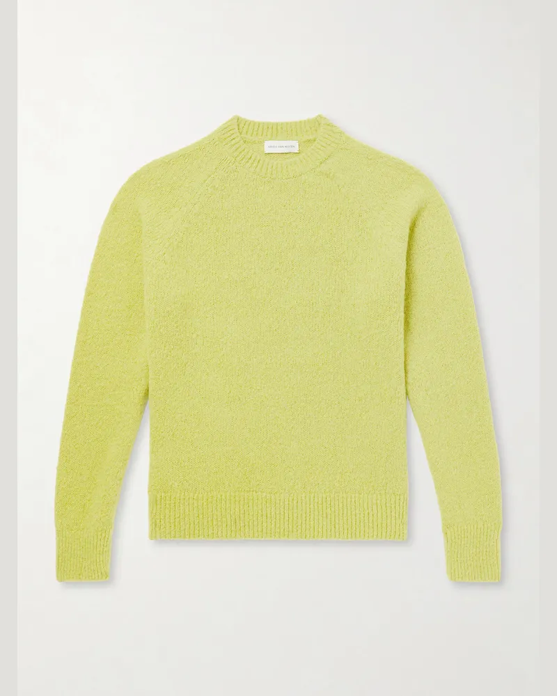 Dries van Noten Brushed Alpaca-Blend Sweater Green
