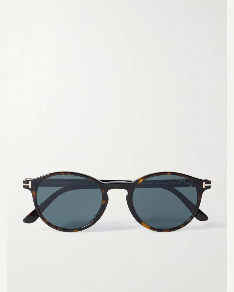 Tom Ford Prescott Round-Frame Tortoiseshell Acetate Sunglasses Tortoiseshell
