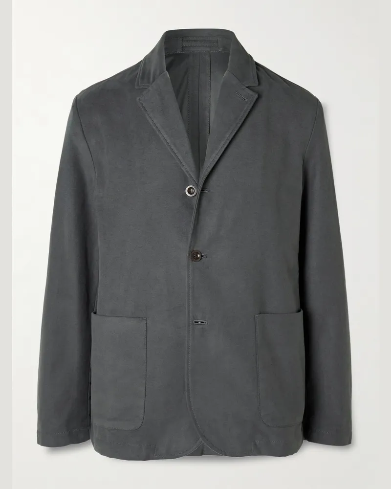 MR P. Organic Cotton-Blend Moleskin Suit Jacket Gray