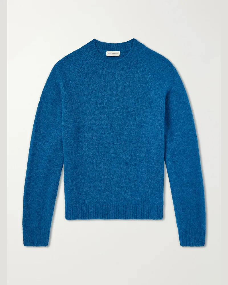 Dries van Noten Brushed Alpaca-Blend Sweater Blue