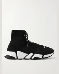 Balenciaga Speed 2.0 Sneakers aus Stretch-Strick Schwarz