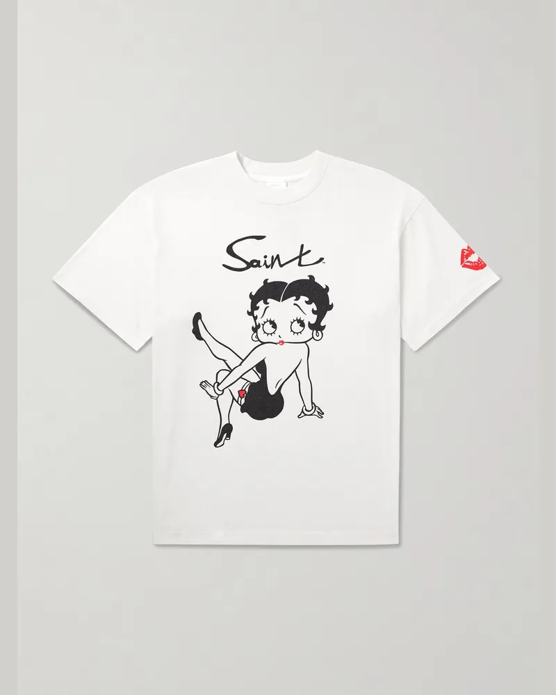 SAINT MXXXXXX Betty Boop T-Shirt aus Baumwoll-Jersey Weiß
