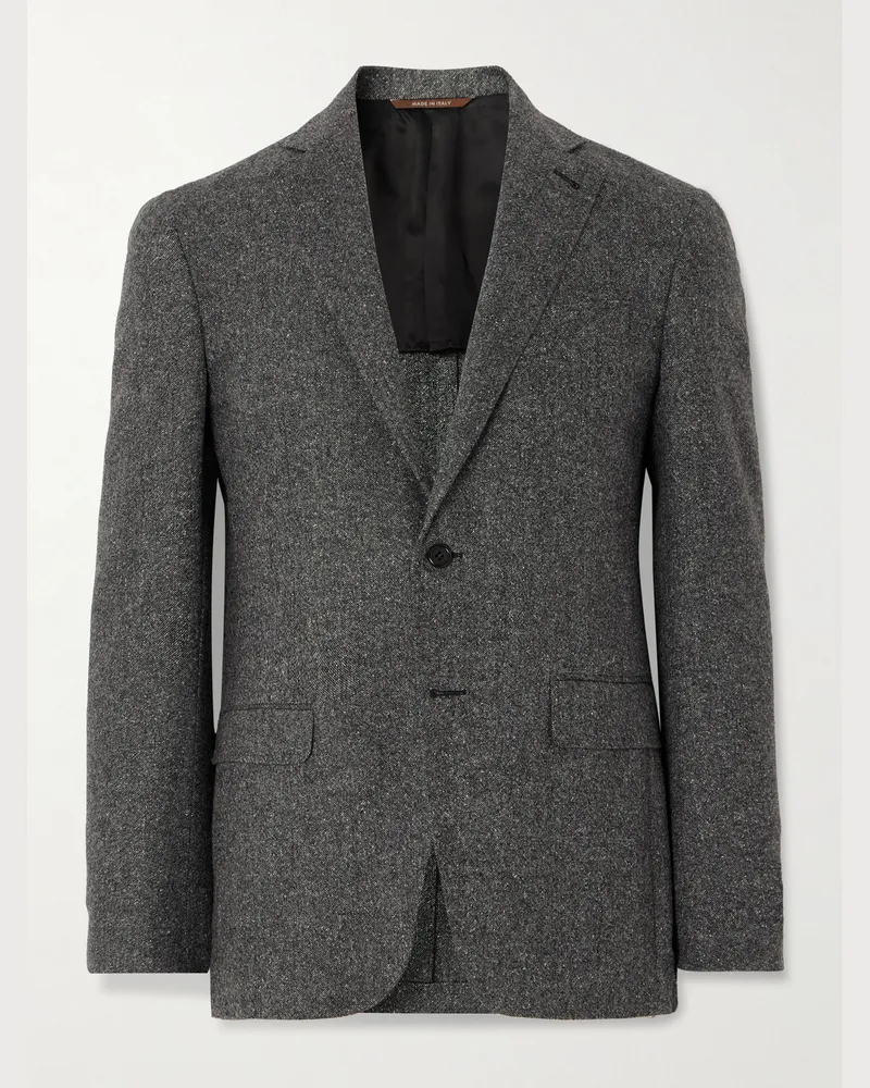 Canali Wool-Blend Suit Jacket Gray