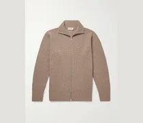 Mallam Ribbed Recycled-Cashmere and Merino Wool-Blend Zip-Up Cardigan