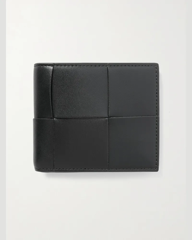 Bottega Veneta Intrecciato Leather Billfold Wallet Black