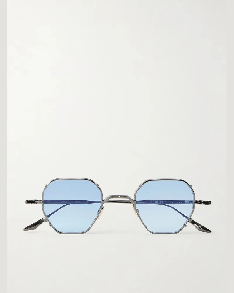 Jacques Marie Mage Verlaine Round-Frame Metal Sunglasses Silver