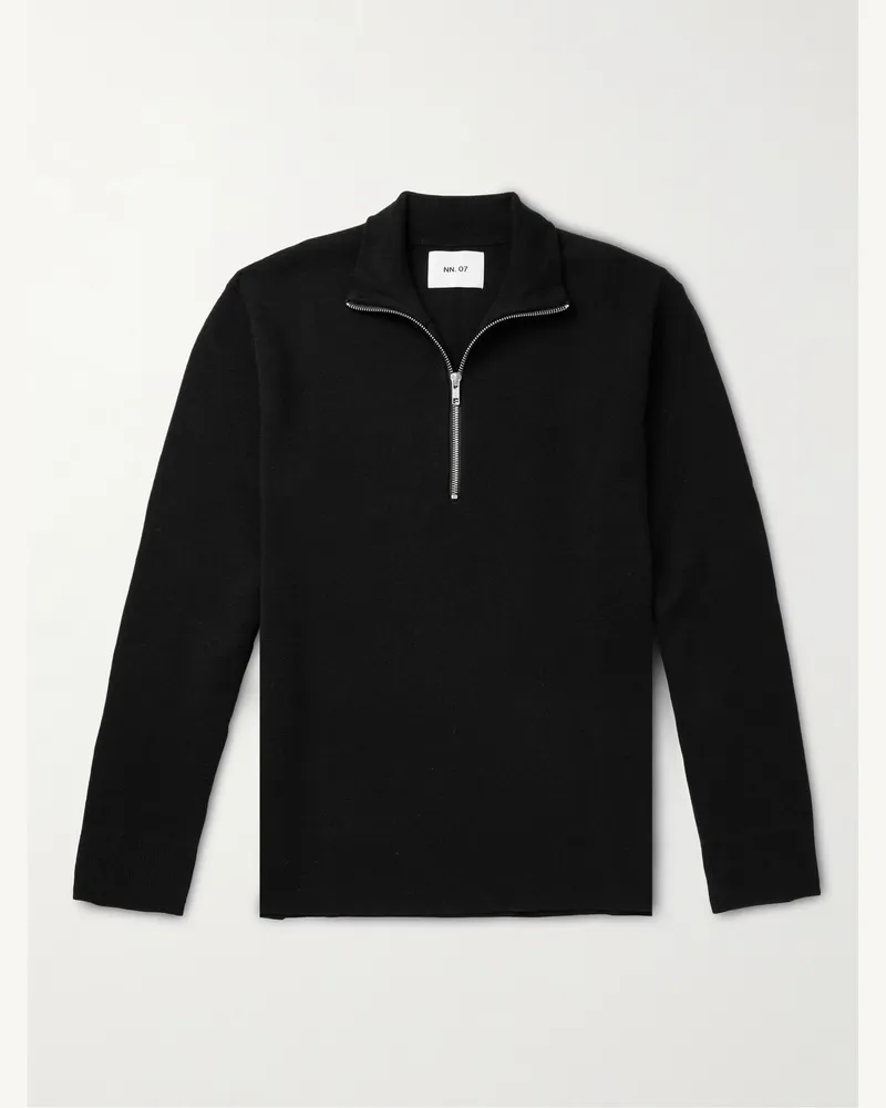 NN 07 Harald 6530 Knitted Half-Zip Sweater Black