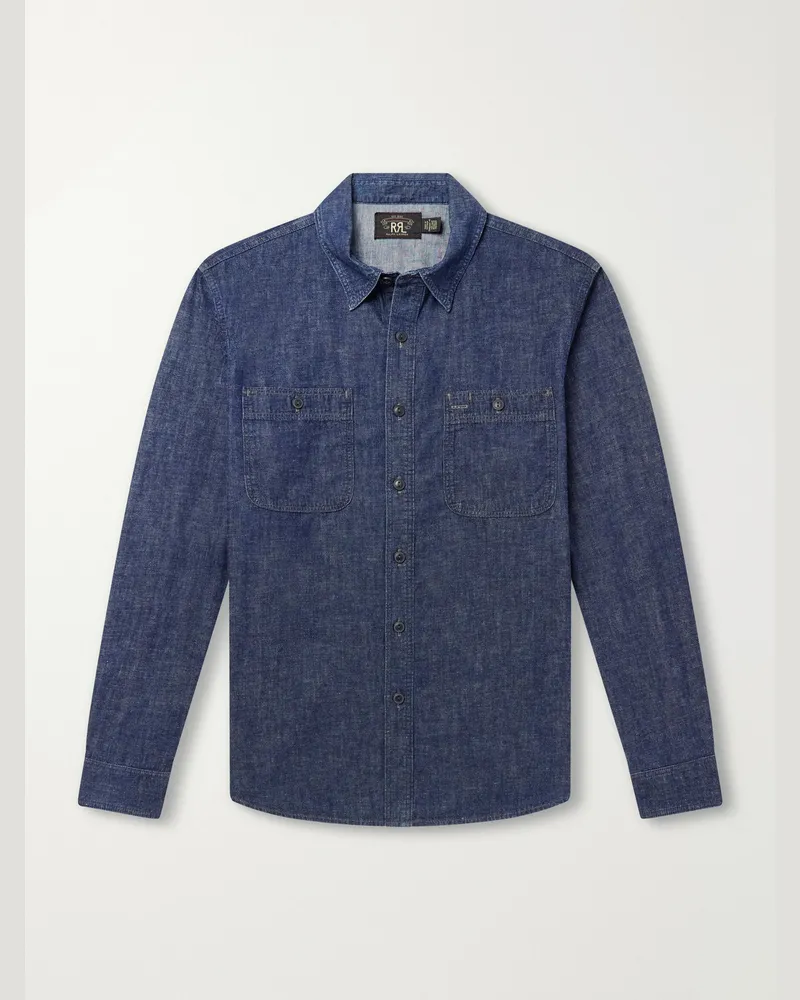 RRL Craftsman Denim Shirt Blue