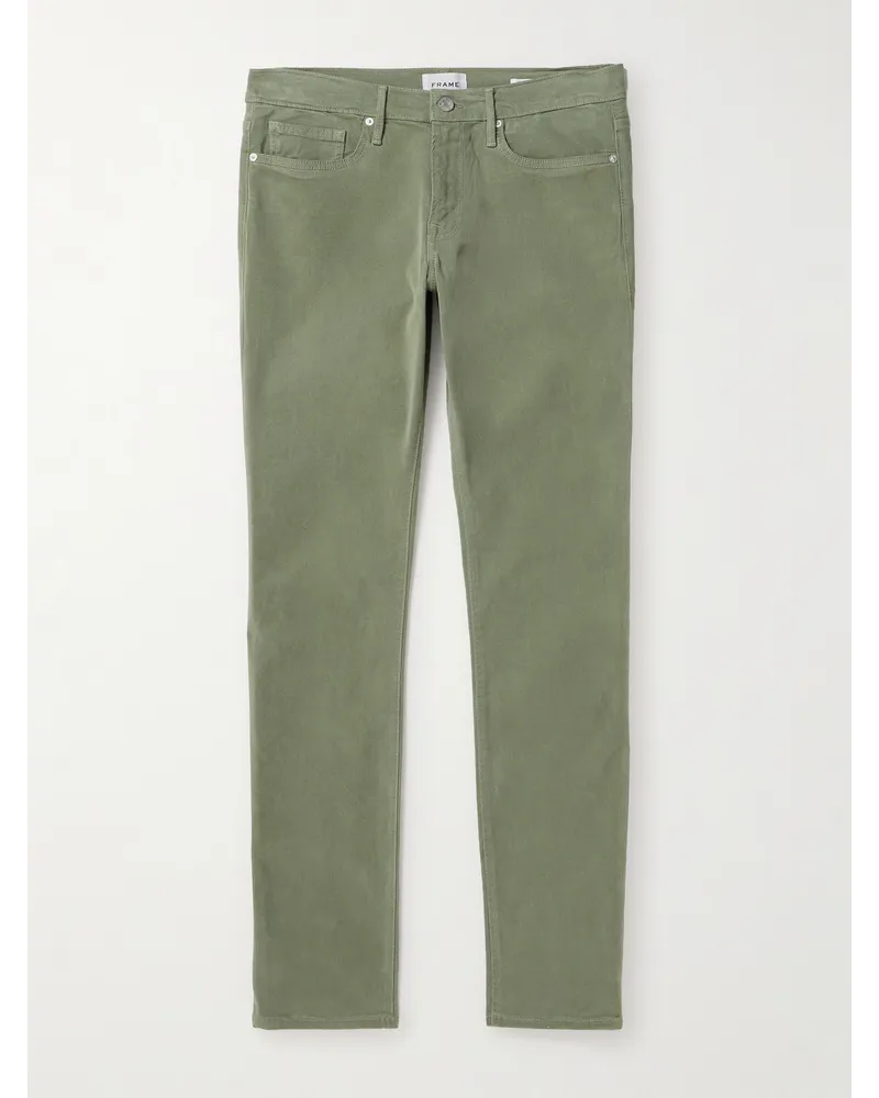 Frame Denim L'Homme schmal geschnittene Hose aus einer Stretch-Lyocell-Mischung Grün