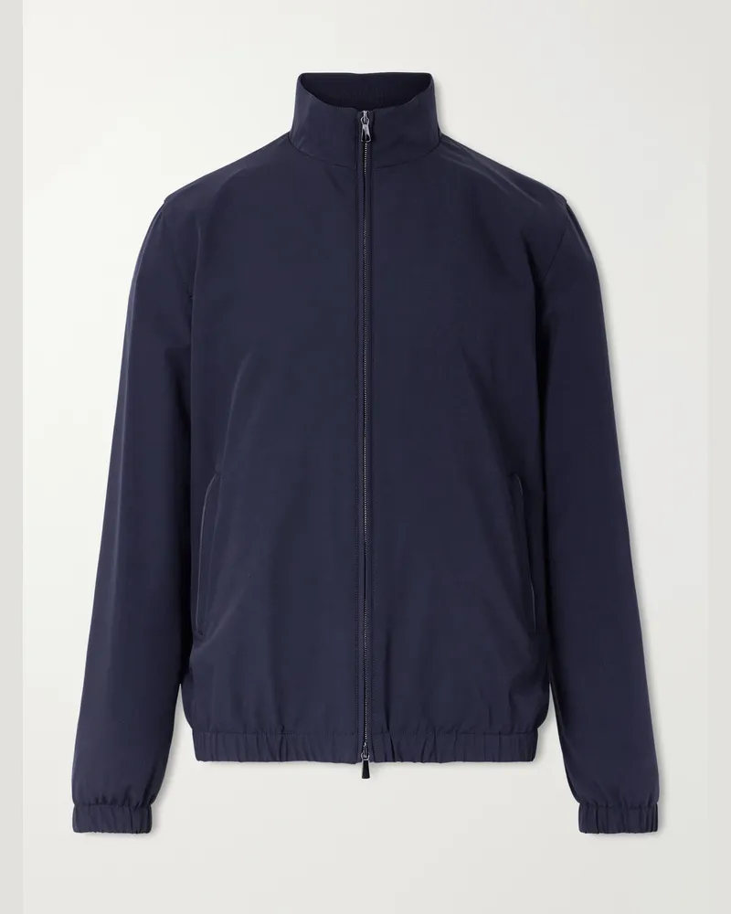 Thom Sweeney Shell Bomber Jacket Blue