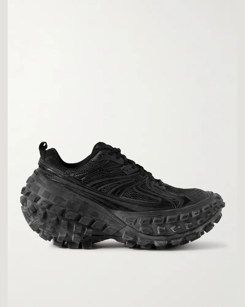 Balenciaga Defender Sneakers aus Mesh und Gummi Schwarz