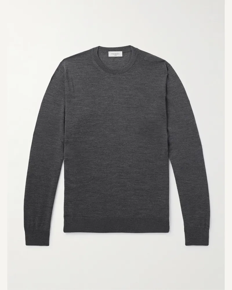 PIACENZA 1733 Schmal geschnittener Pullover aus Wolle Grau