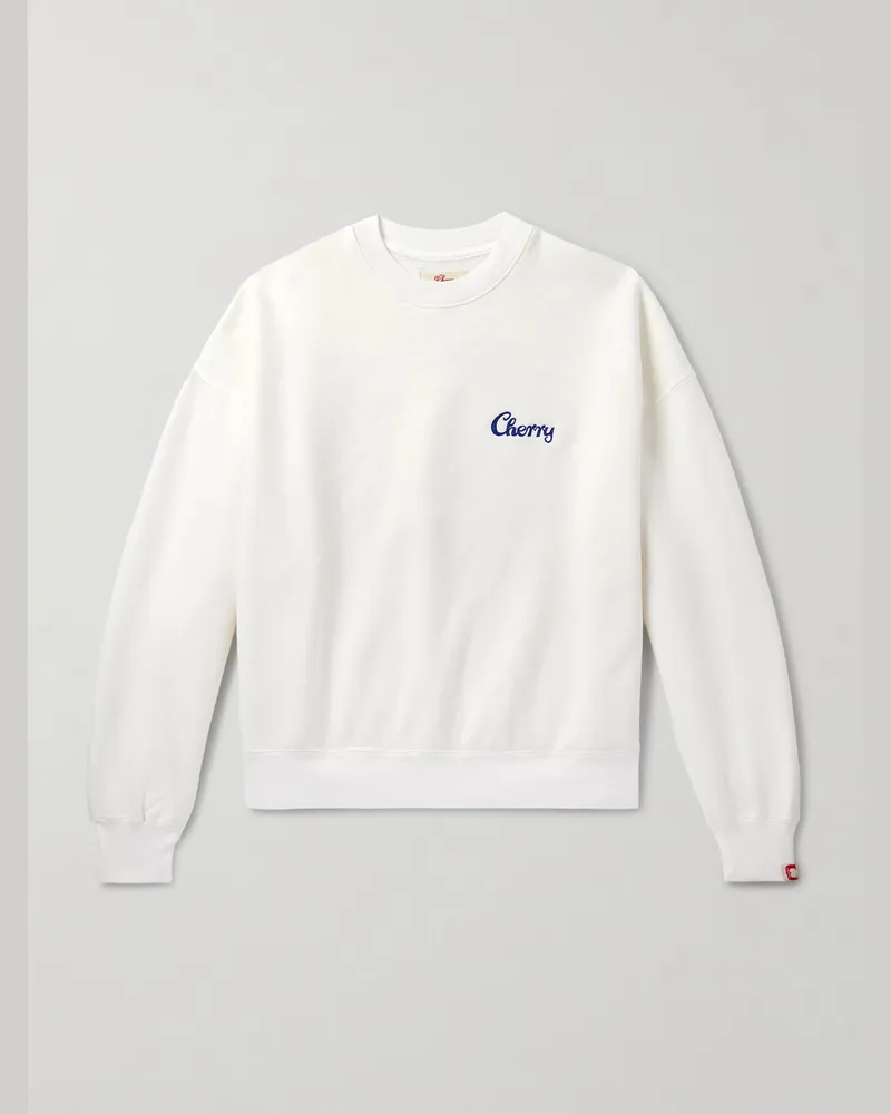 Cherry Los Angeles Sweatshirt aus Baumwoll-Jersey mit Logostickerei Weiß