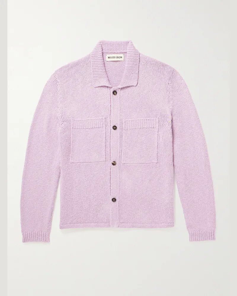 Miles Leon Cardigan aus Baumwolle Lila