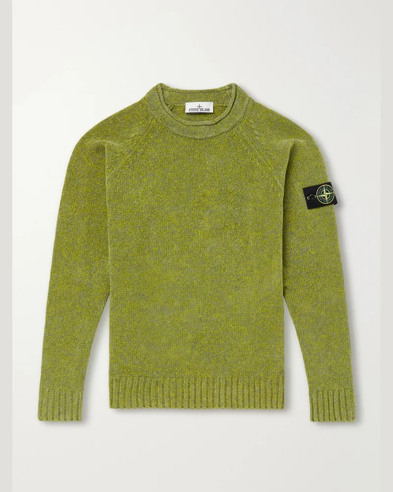 Stone Island Cotton-Mouliné Sweater Green