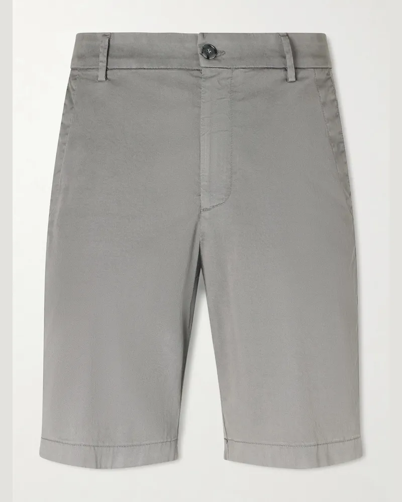 Canali Gerade geschnittene Shorts aus einer Stretch-Baumwollmischung Grau
