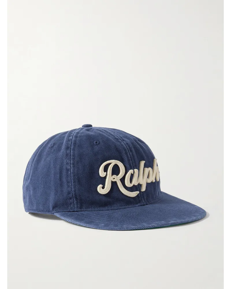 Ralph Lauren Baseballkappe aus Baumwoll-Twill mit Logoapplikation Blau