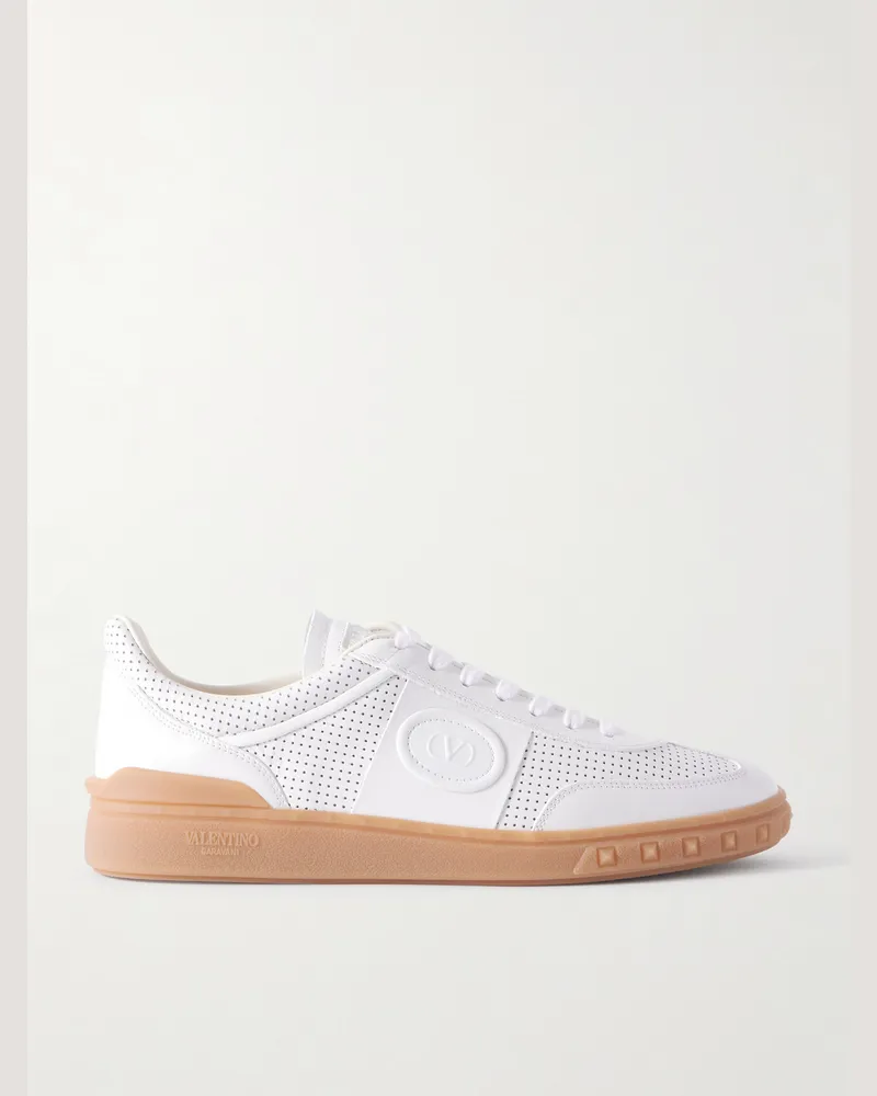 Valentino Garavani Upvillage Perforated Leather Sneakers White