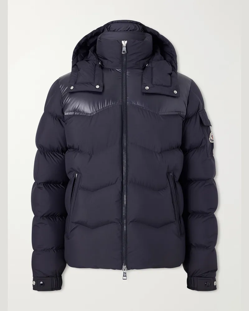 Moncler Ravelis Logo-Appliquéd Quilted Shell Down Jacket Blue