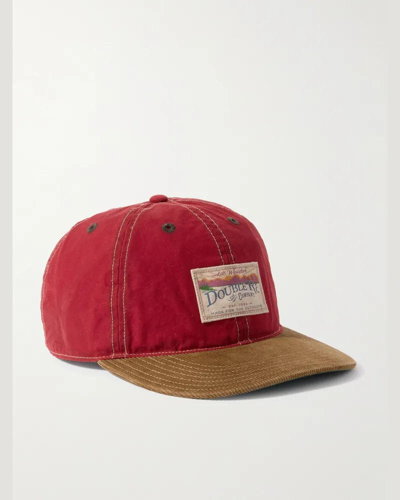 RRL Sportsman Baseballkappe aus Baumwoll-Twill und Baumwollcord mit Applikation Rot