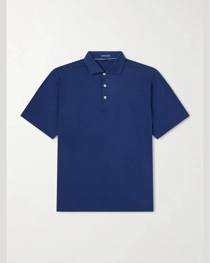 Peter Millar Excursionist Stretch-Cotton and Modal-Blend Polo Shirt Blue