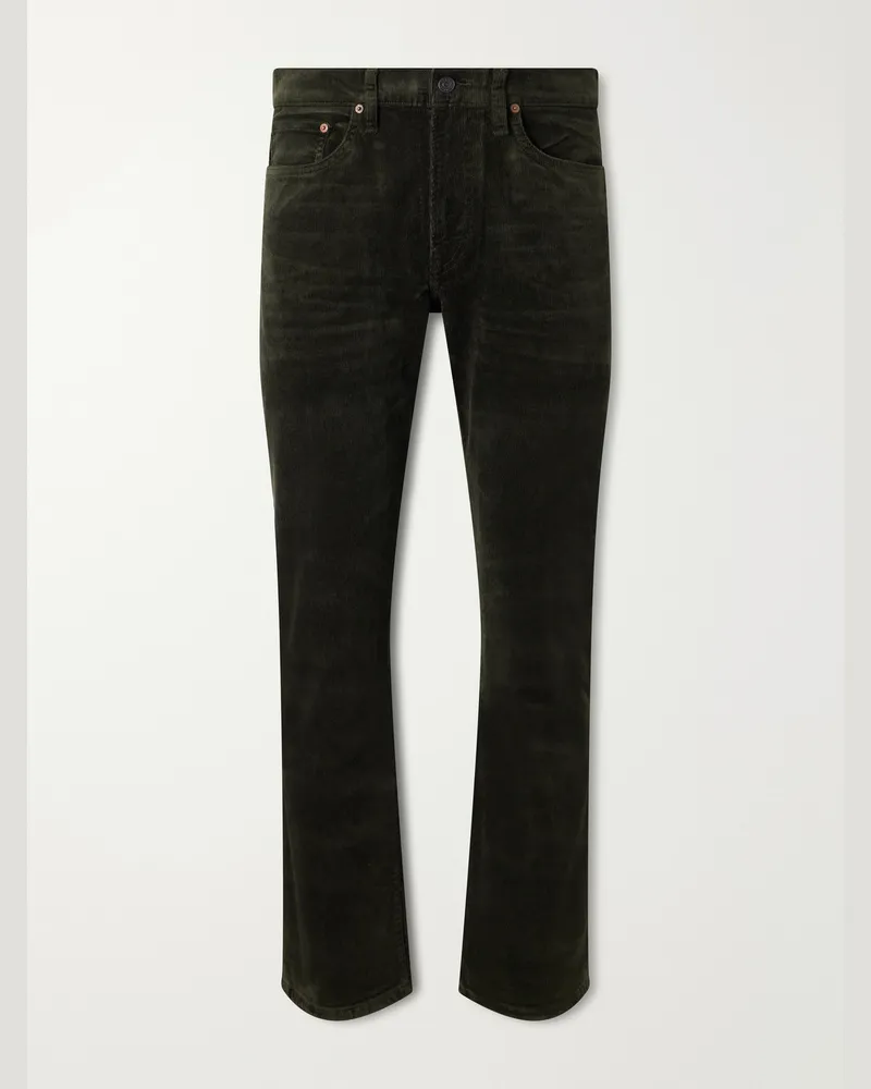 Ralph Lauren Straight-Leg Cotton-Corduroy Trousers Green