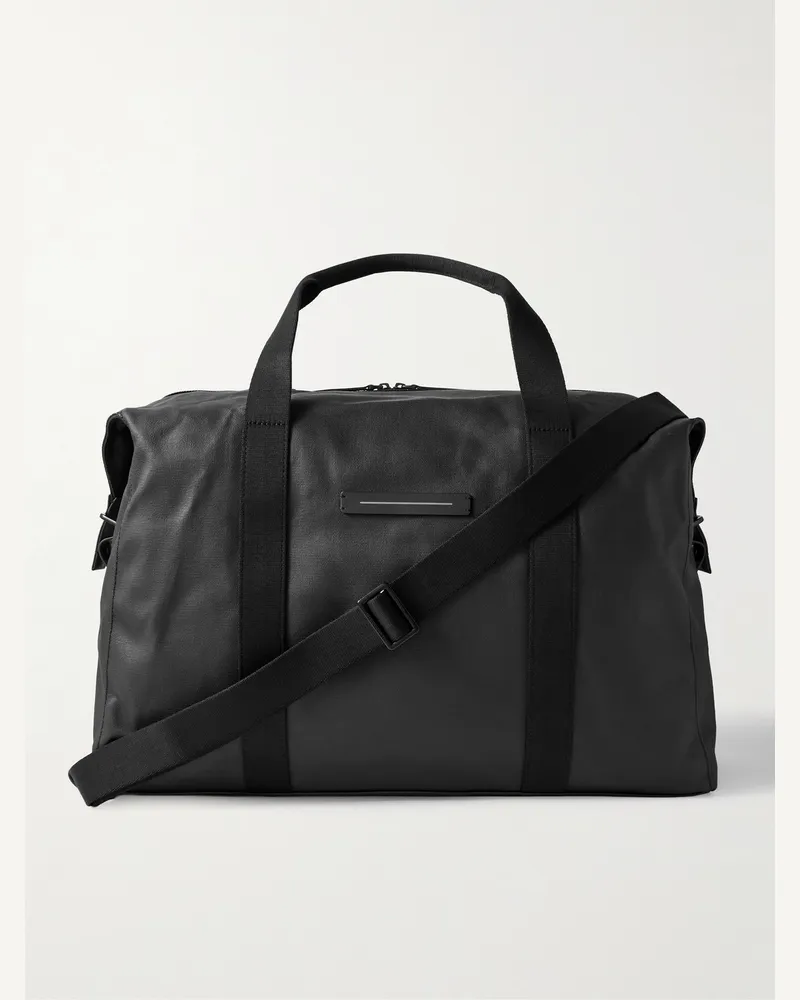 HORIZN STUDIOS SoFo Weekender L Waxed Recycled-Cotton Canvas Holdall Black