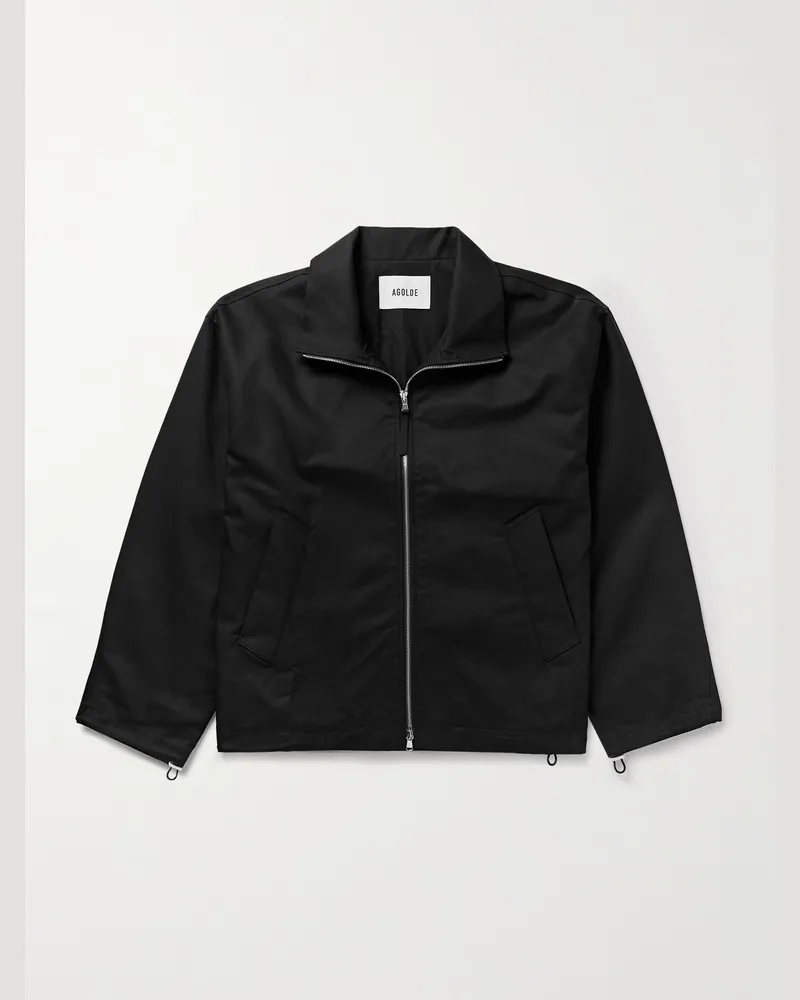 AGOLDE Laurie Cotton-Canvas Bomber Jacket Black