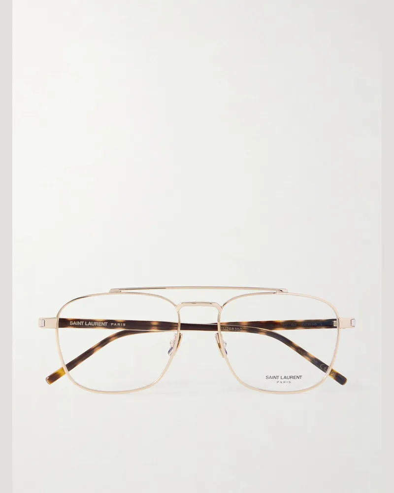 Saint Laurent Pilot goldfarbene Pilotenbrille Gold