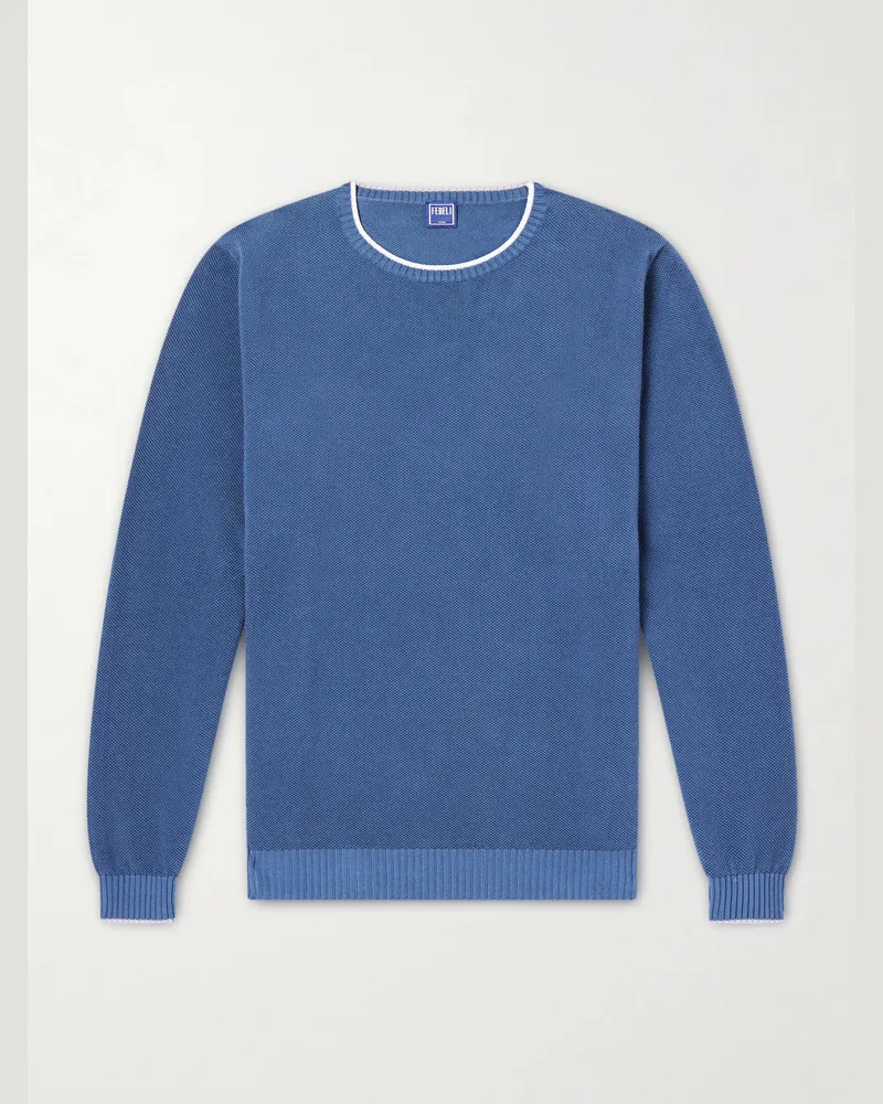 Fedeli Cotton Sweater Blue