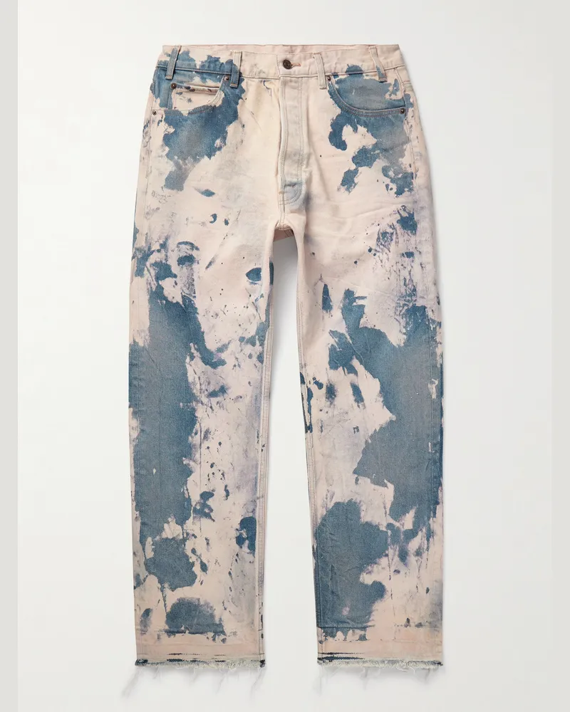 Celine Wesley gerade geschnittene Jeans aus gebleichtem Denim Blau