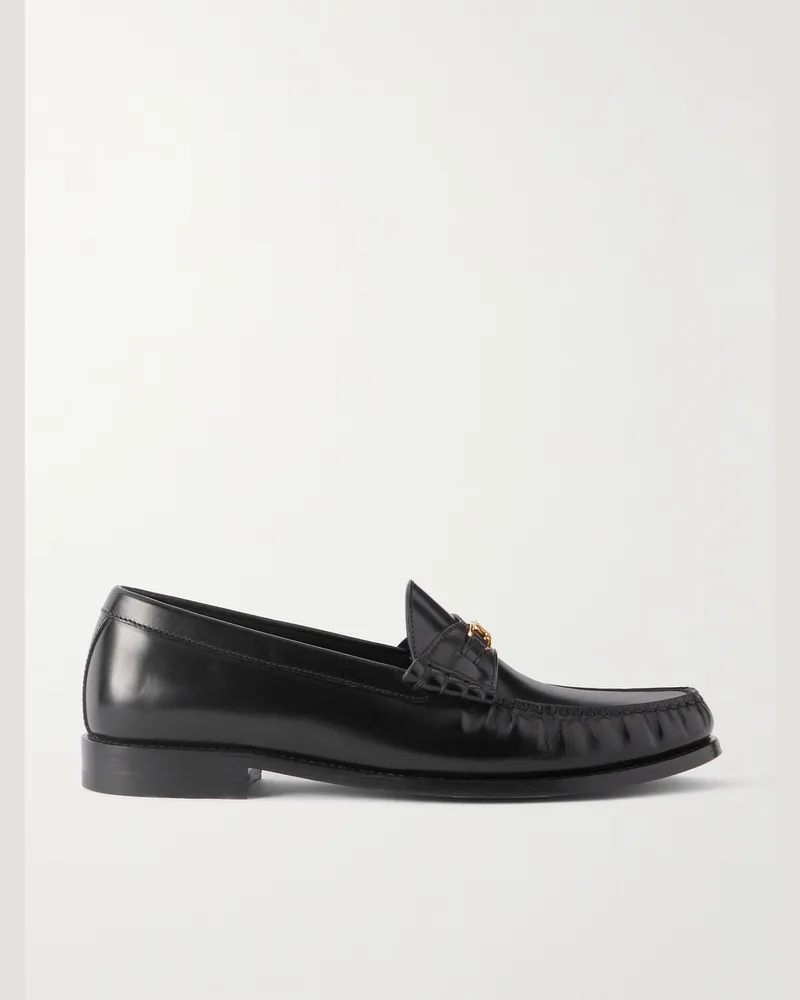 Celine Triomphe Loafers aus Leder mit Logoverzierung Schwarz