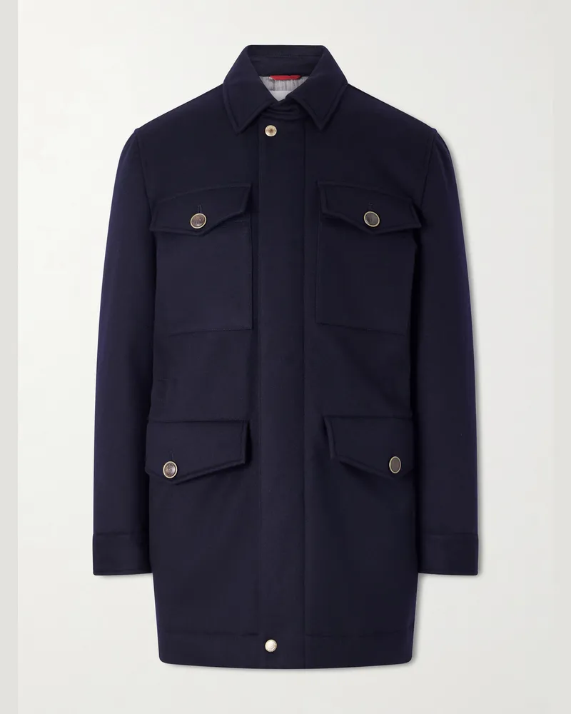 Brunello Cucinelli Padded Cashmere Jacket Blue