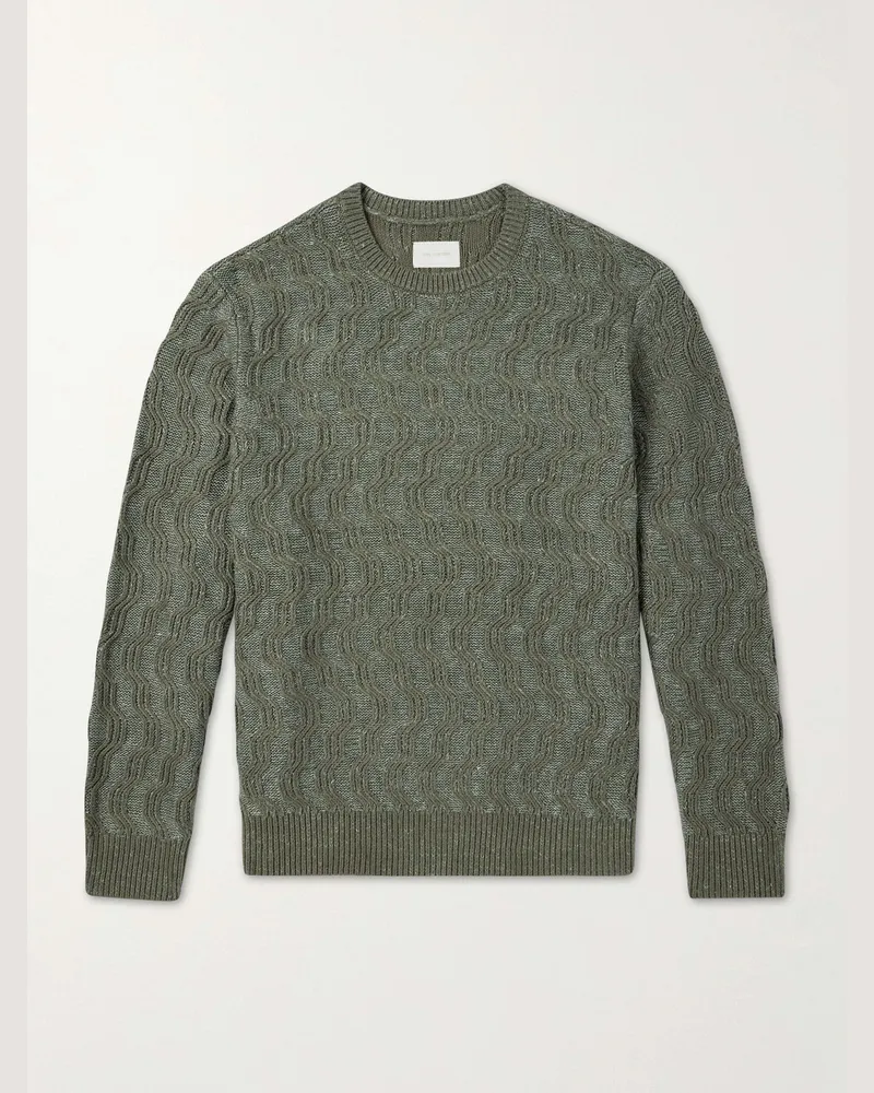 Aimé Leon Dore Cable-Knit Cotton-Blend Sweater Green
