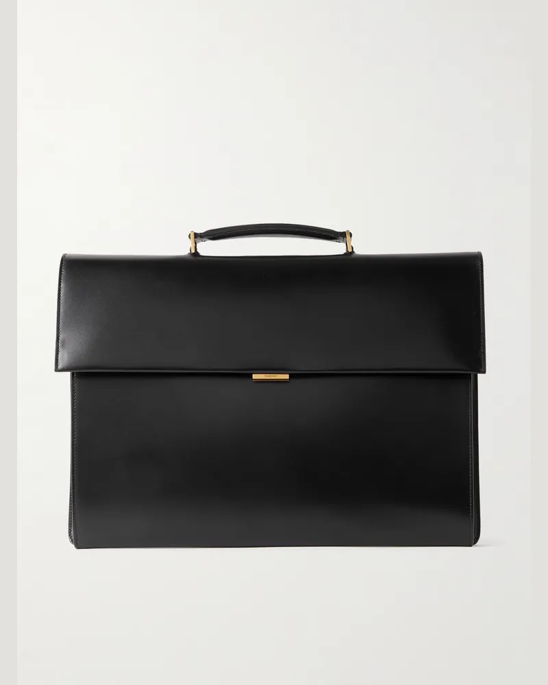 Saint Laurent Leather Briefcase Black