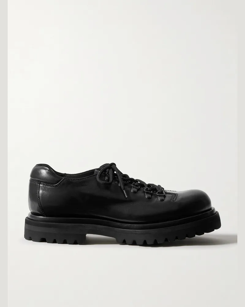 Officine Creative Italia Eventual DD 105 Derby-Schuhe aus Leder mit Airbrush-Effekt Schwarz