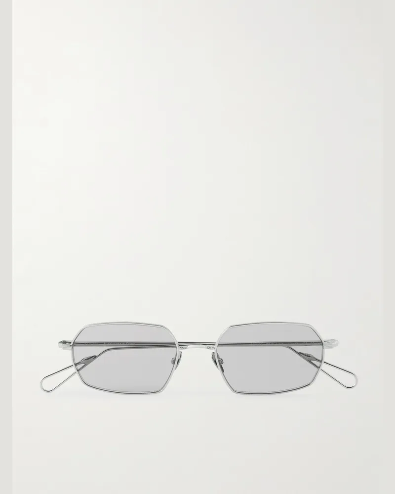 AHLEM Colisee Rectangular-Frame Silver-Tone Sunglasses Silver