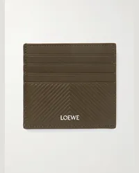 Loewe Kartenetui aus Leder mit Logoprint und Prägung Grün