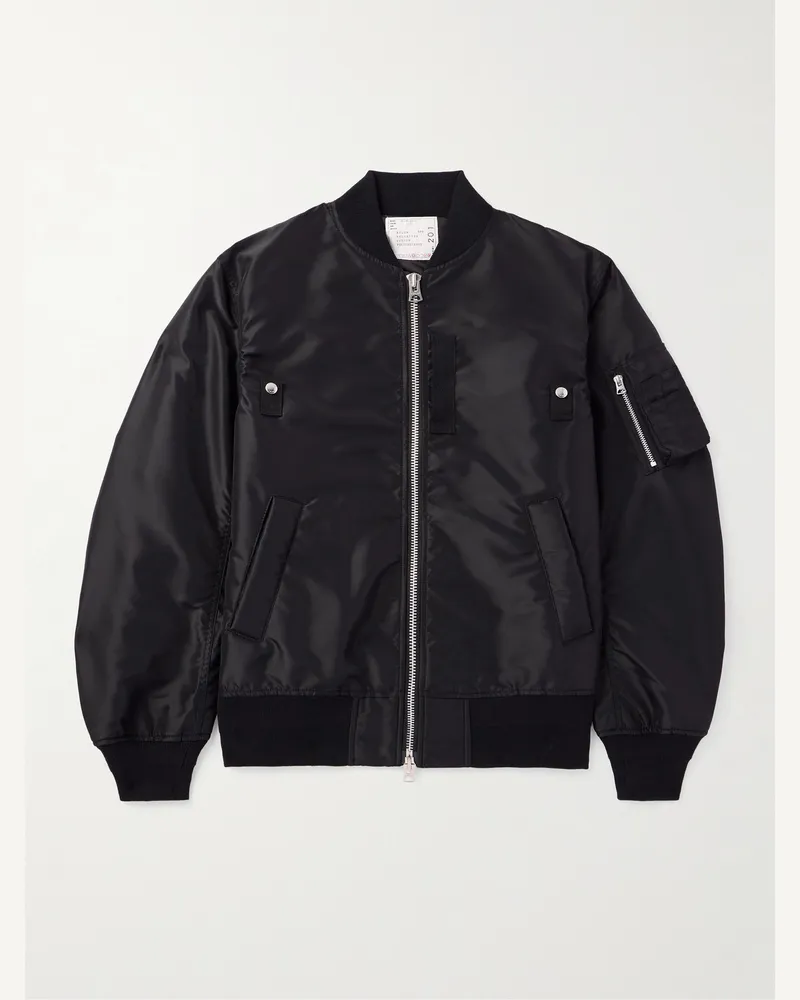 Sacai Wattierte Bomberjacke aus Nylon-Twill Schwarz