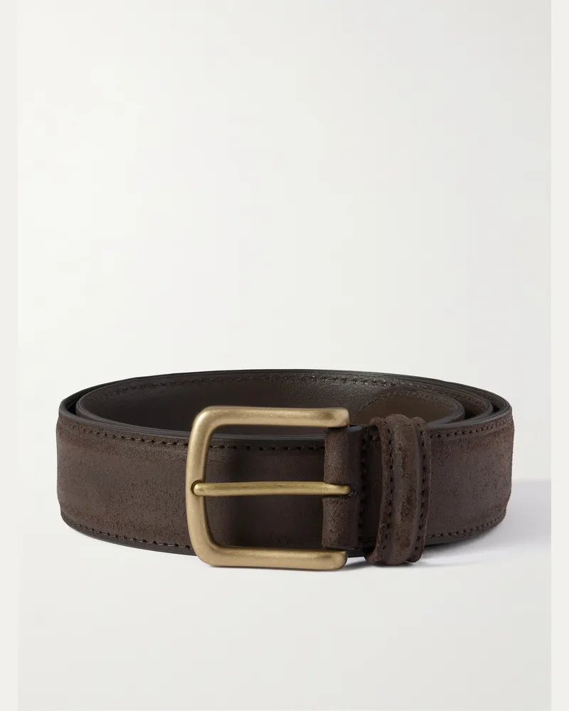Anderson's Gürtel aus gewachstem Veloursleder Braun