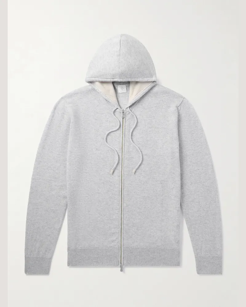 Eleventy Cashmere Zip-Up Hoodie Gray