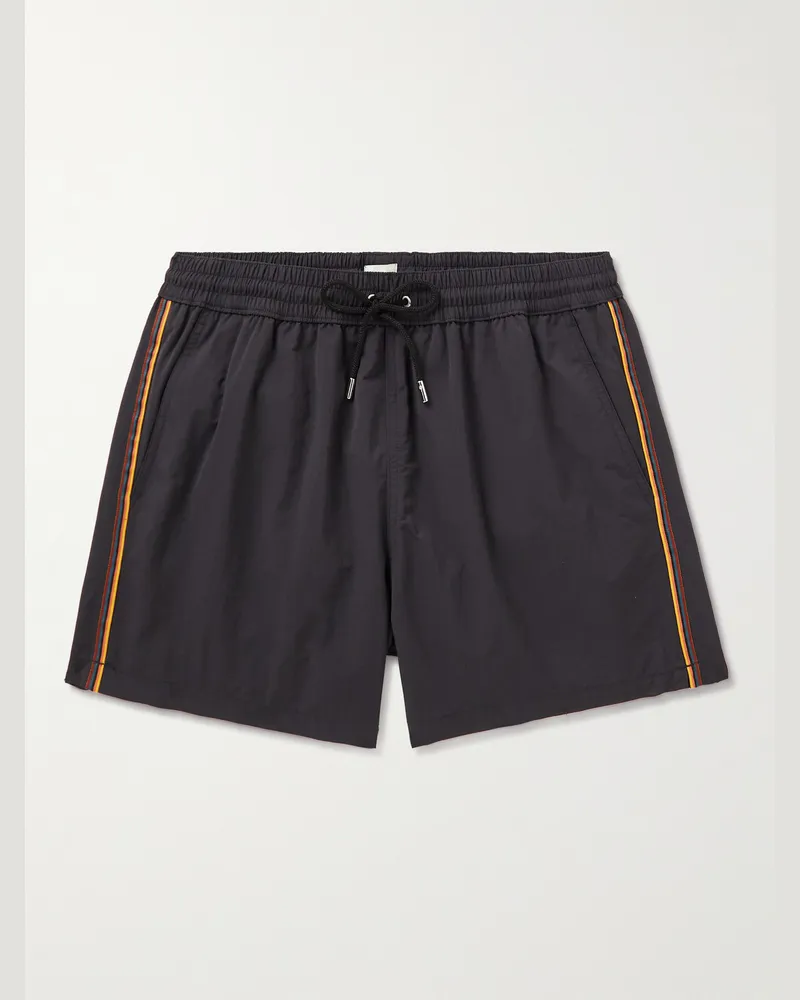 Paul Smith Slim-Fit Short-Length Grosgrain-Trimmed Recycled Swim Shorts Black