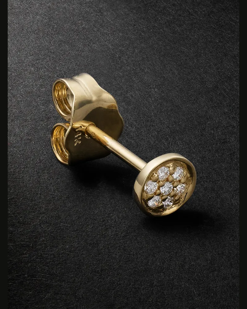 Sydney Evan Einzelner Ohrstecker aus 14 Karat Gold mit Diamanten Gold