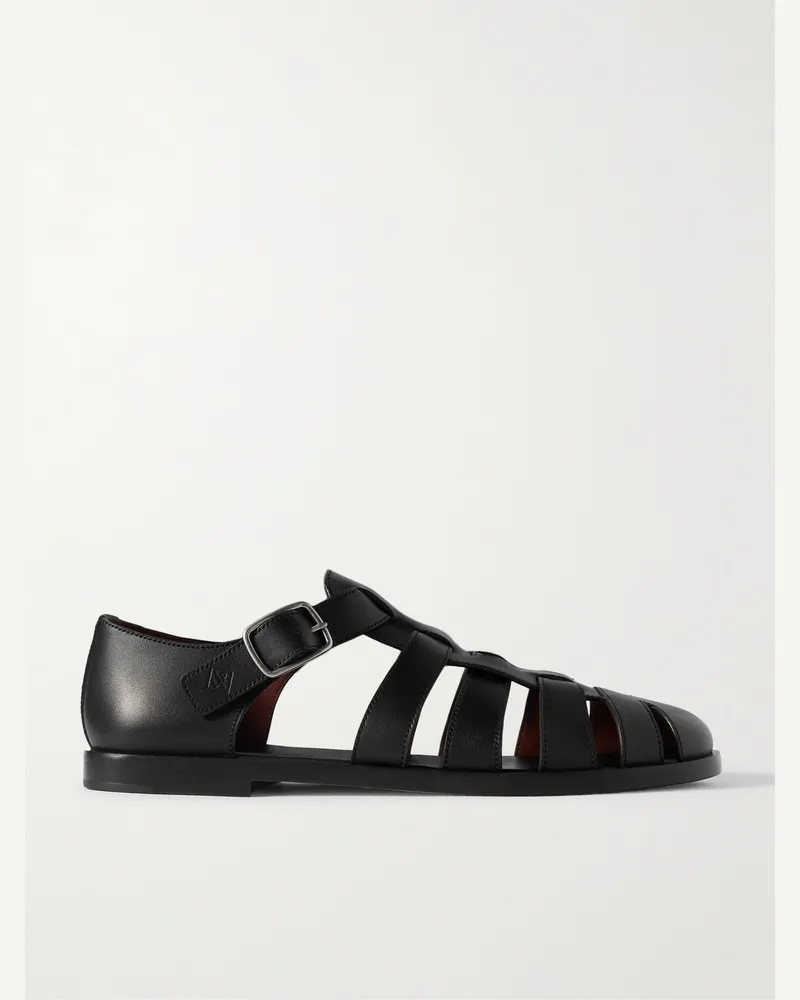Loro Piana Maxime Walk Sandalen aus Leder Schwarz